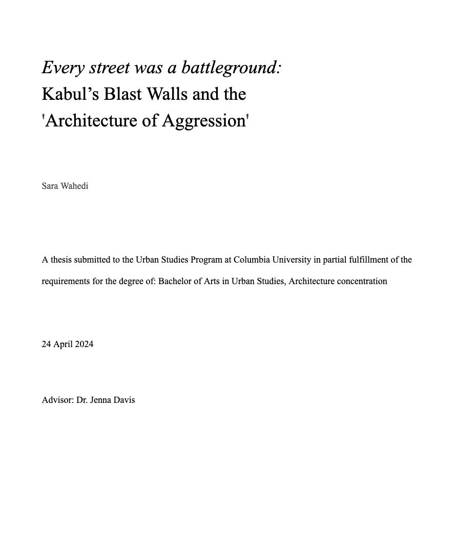 SaraWahedi's tweet photo. Submitted my thesis a few minutes ago.

To my first love, Kabul. 
This is my homage to you. https://t.co/0RQPpQ9lU7