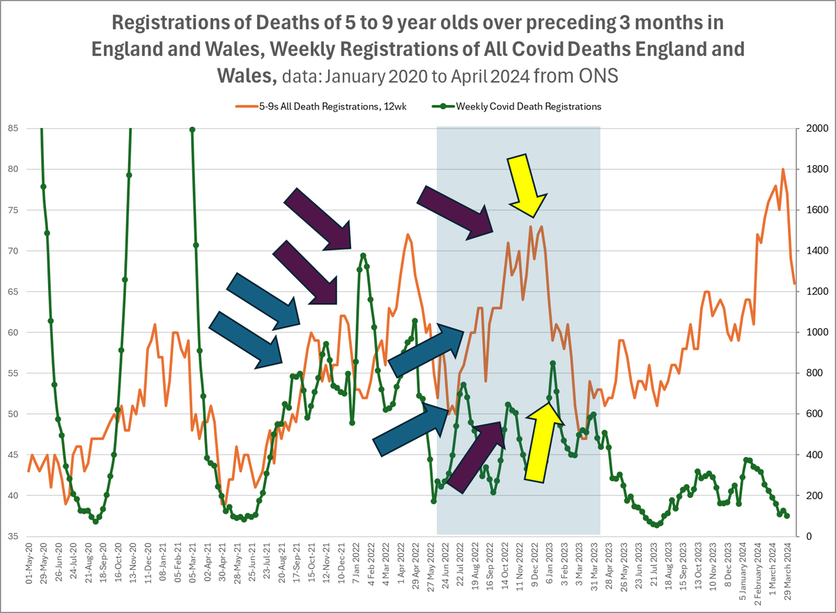 They're not going to match precisely week to week or height to height for a hundred reasons. Registrations can be delayed. Different waves of covid might cause different health complications. Some waves hit different age groups at different times.