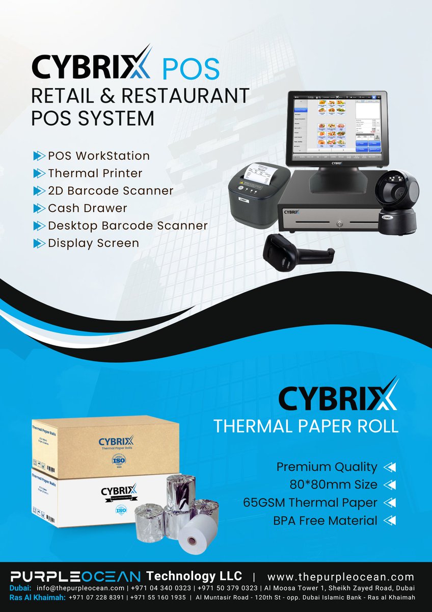 Power up your #retail game with #Cybrix's complete #POS #solution!  
 #cybrixpos #cybrixerp #ERP #ERPSoftware  #ERPSofwareSolution #software #business #thermalprinter #thermalpaperroll #cashdrawer #barcodescanner #pointofsale #pointofsalesystem #pointofsalesoftware #dubai #uae