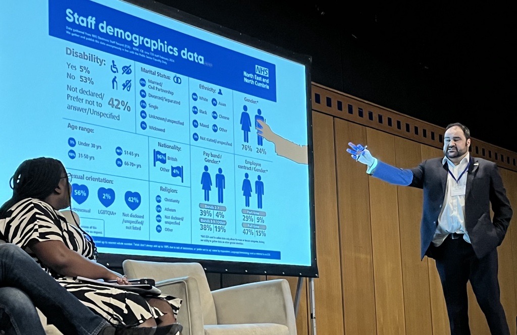 Diversity & Inclusion (@nhse_diversity) on Twitter photo Chair of our Race Equality panel session <a href="/hamidmotraghi/">Hamid Motraghi MBE</a> starts by introducing us to the local demographic picture of <a href="/NENC_NHS/">North East and North Cumbria NHS</a> and the challenges they face locally.
#NHSEPartners Chair of our Race Equality panel session <a href="/hamidmotraghi/">Hamid Motraghi MBE</a> starts by introducing us to the local demographic picture of <a href="/NENC_NHS/">North East and North Cumbria NHS</a> and the challenges they face locally.
#NHSEPartners