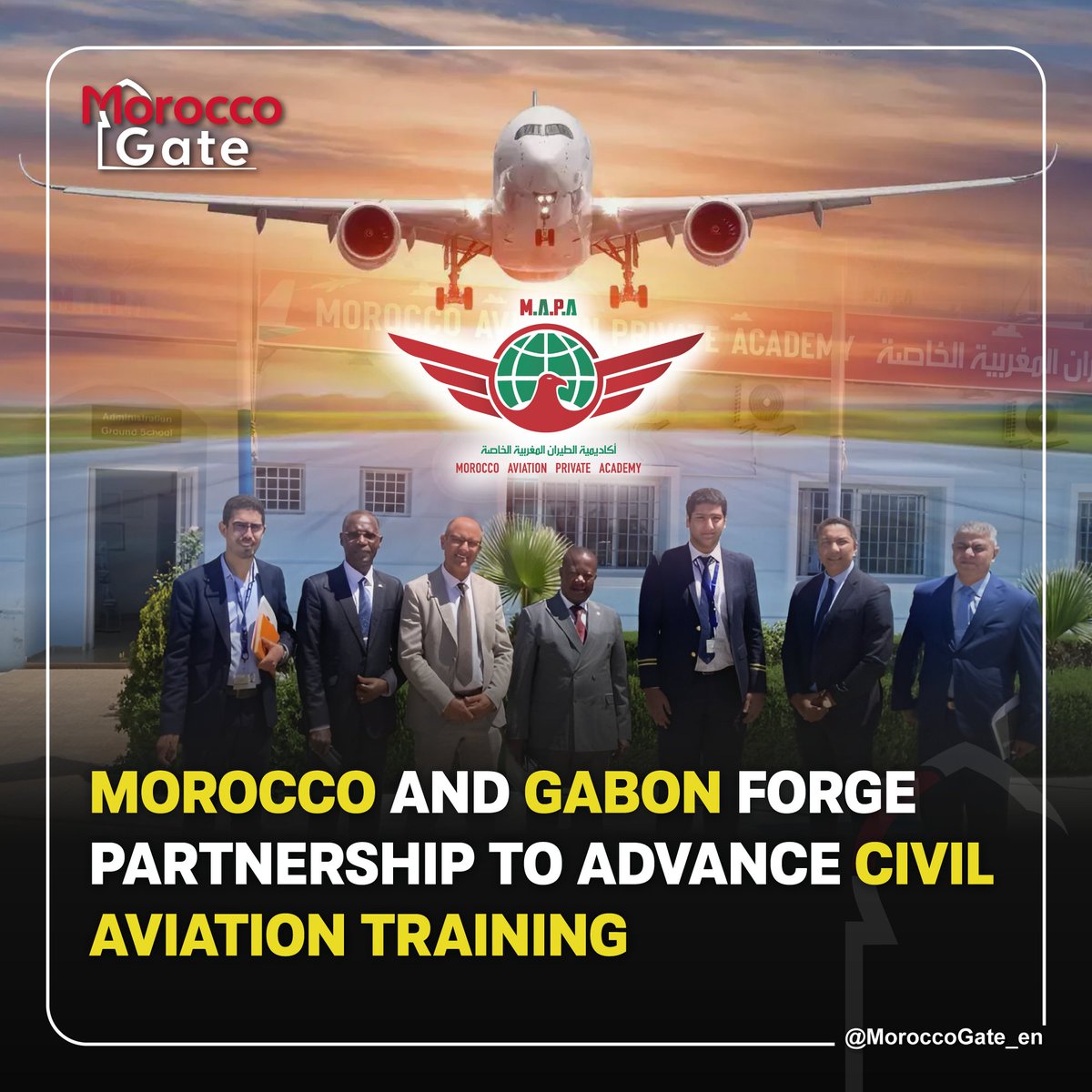 🇲🇦🇬🇦 #Morocco Aviation Private Academy (MAPA) has secured a contract to train civil aviation professionals in #Gabon, signing a cooperative agreement with the National Civil Aviation Agency of Gabon (ANAC). This 5-year renewable deal aims to bolster collaboration in aviation
