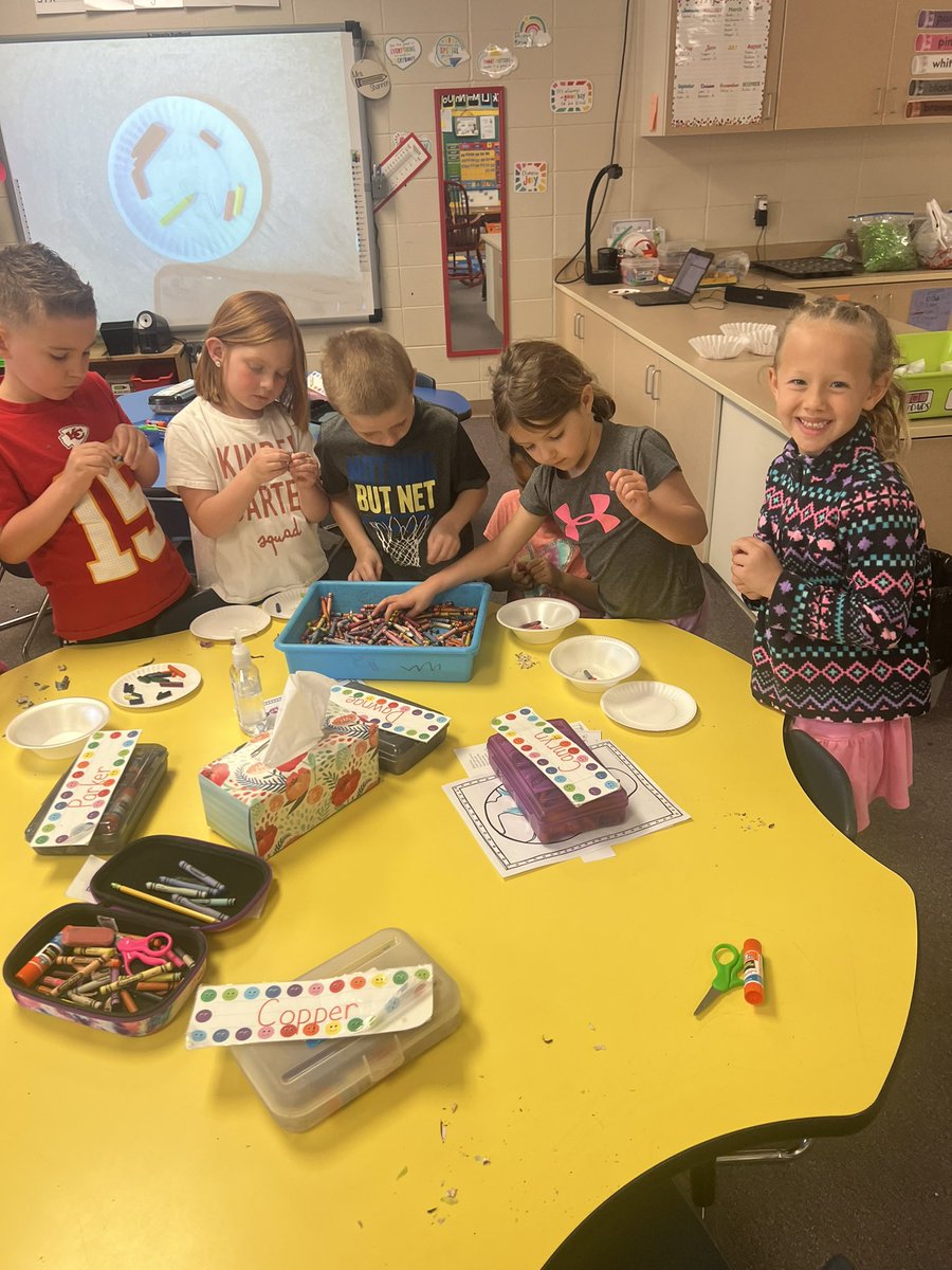 LiveLaughTeachK's tweet photo. Turning OLD crayons into NEW crayons! Recycling success in room 126. Happy Earth Day! #usd379 #lincoln379 https://t.co/B16r6KqQqY