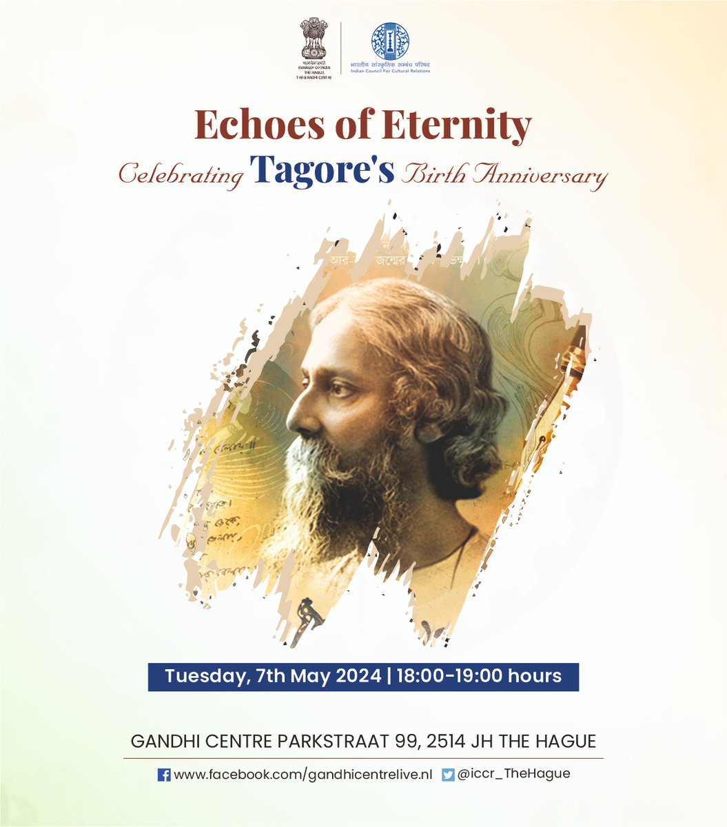 Join us in celebrating the birth anniversary of the legendary poet, philosopher, and Nobel laureate, Rabindranath Tagore, on Tuesday 7th May 2024. Be a part of an evening of tribute and reflection. Please register via: eventix.shop/ttq2vk63