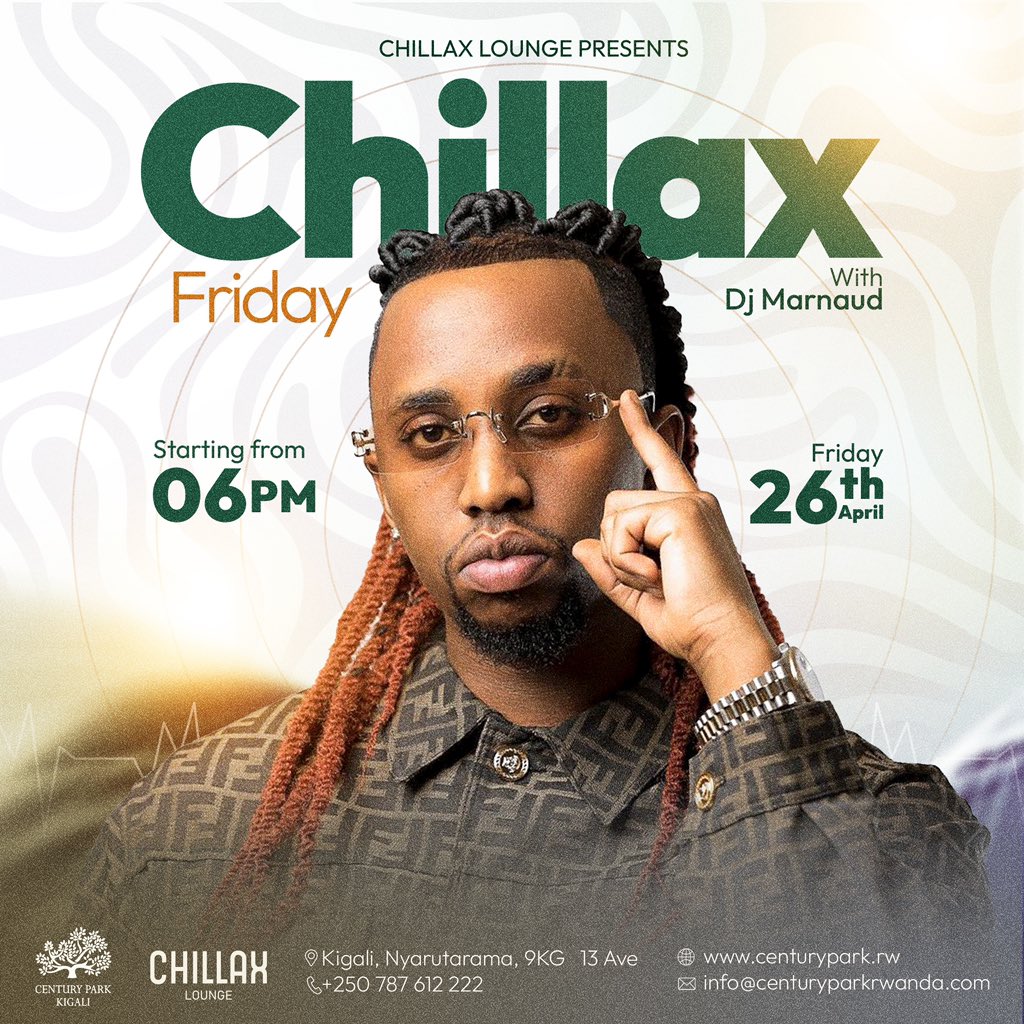 This Friday, @DjMarnaud is back at Chillax Lounge with awesome vibes 🔥🔥 come chill with us and make the most of your last Friday of April 🥂
