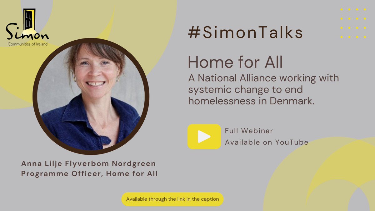 Earlier this week we were joined by Anna Lilje Flyverbom Nordgreen for our April SimonTalks to discuss Home for All, and Denmark’s approach to tackling homelessness 🏡