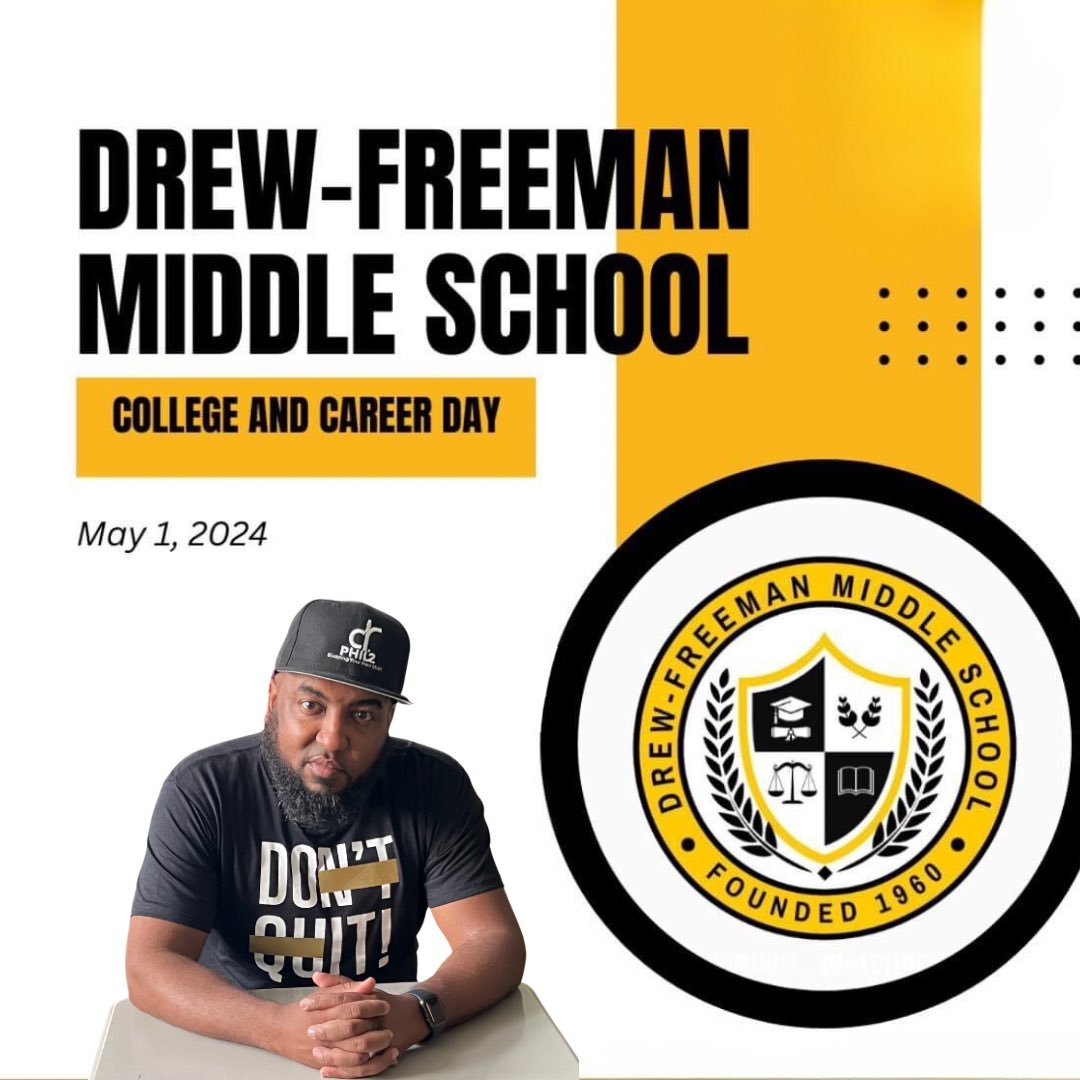 I’m looking forward to participating in Career Day Drew-Freeman Middle School next week! I look forward to making an impact! 

#careerday #education #middleschool @pgcps