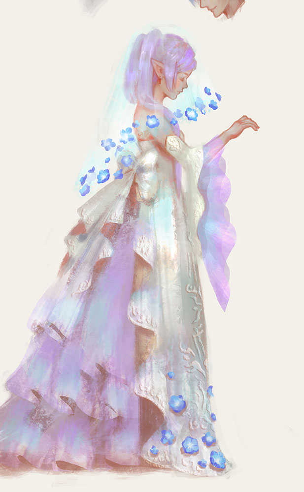 Designing wedding gown for #frieren 🥺I know but... One can dream right?🥺#葬送のフリーレン