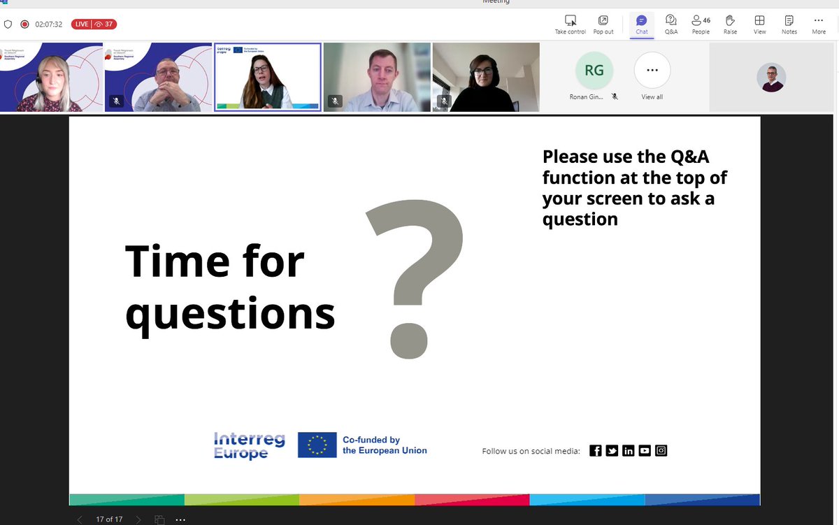 We attend @interregeurope's Call 3 Information Session, organised by the National Contact Points for Ireland @SouthernAssembl & @NWAssembly. #ERNACT Programme Manager @jsanemep has shared our expertise writing and managing project proposals. More: interregeurope.eu/news-and-event…