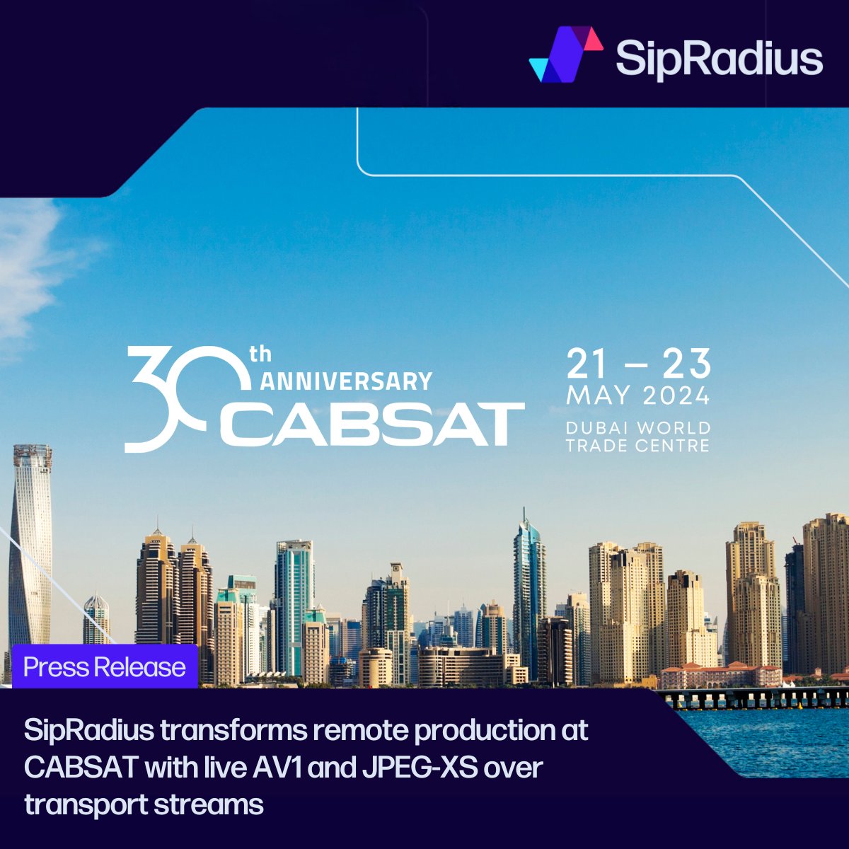 We’re excited to be heading to @CABSATofficial to showcase our world-leading implementation of #AV1 and JPEG-XS over transport streams. Learn more ahead of the show at: bit.ly/4aM7XRv 
#CABSAT #SOARA #broadcast #production #remoteproduction @Hornets_Tech @foracorporation