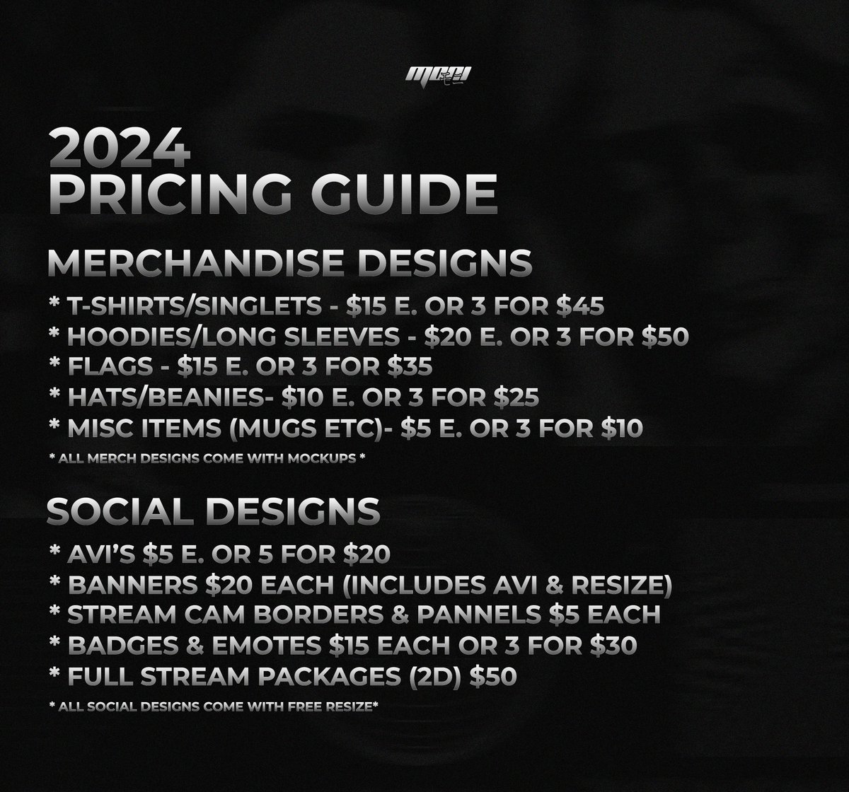 My Official 2024 Price Guide For Commissions 👩‍🍳