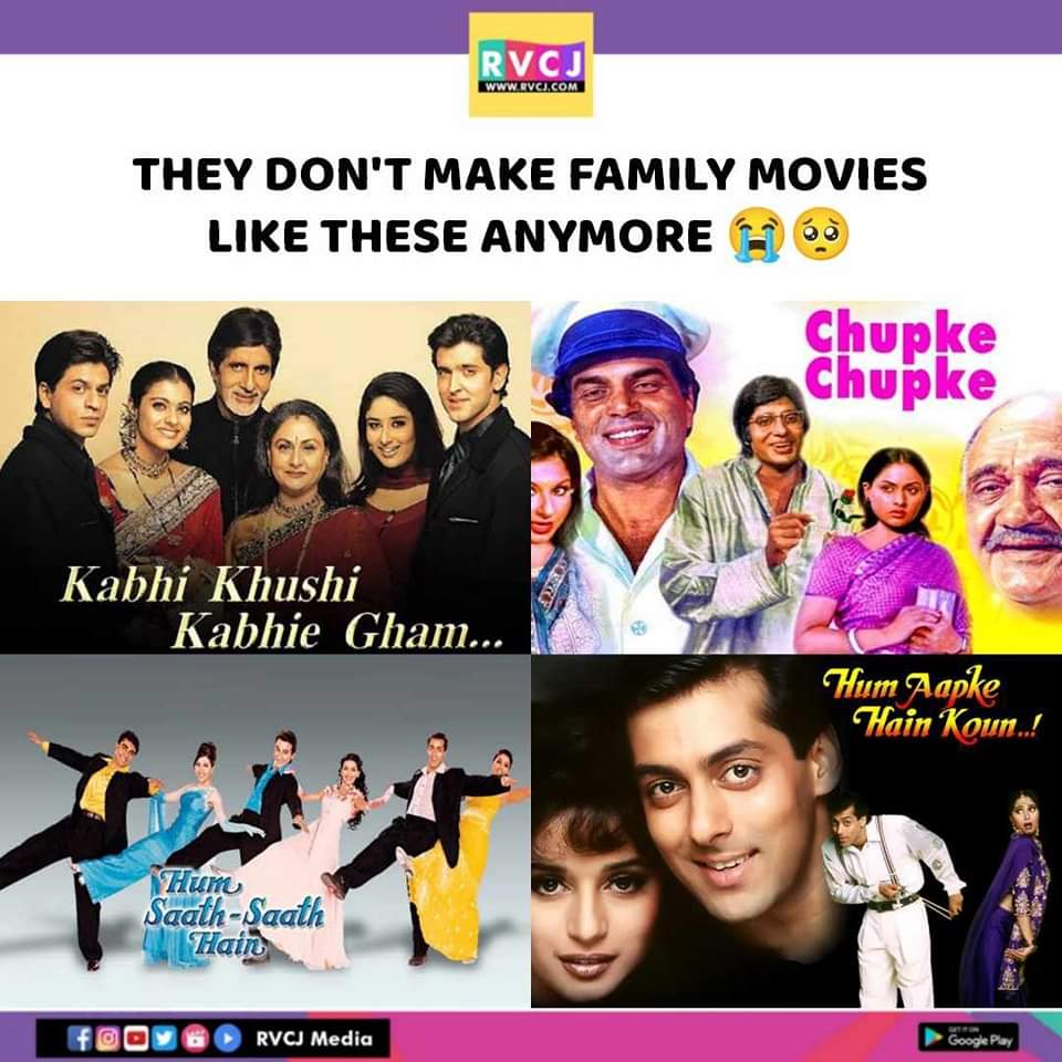 Movies like this...
#kabhikhushikabhigham #chupkechupke #humsaathsaathhain #humaapkehainkaun