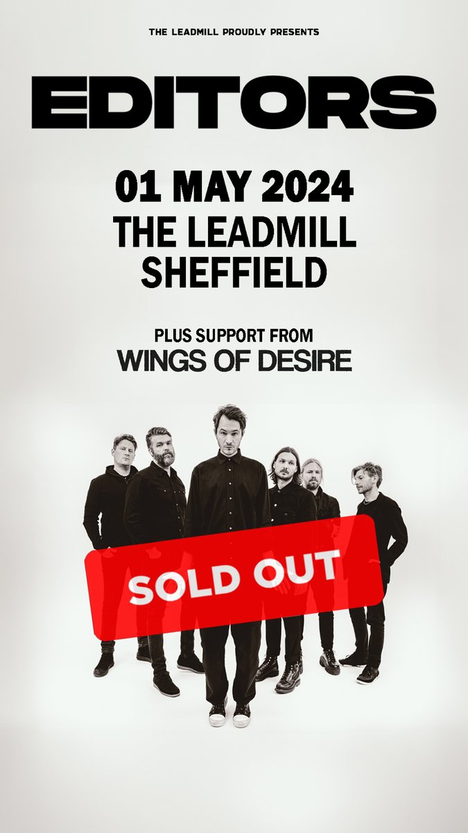 Our sold-out Sheffield show @Leadmill now with added @wingsofdesir3