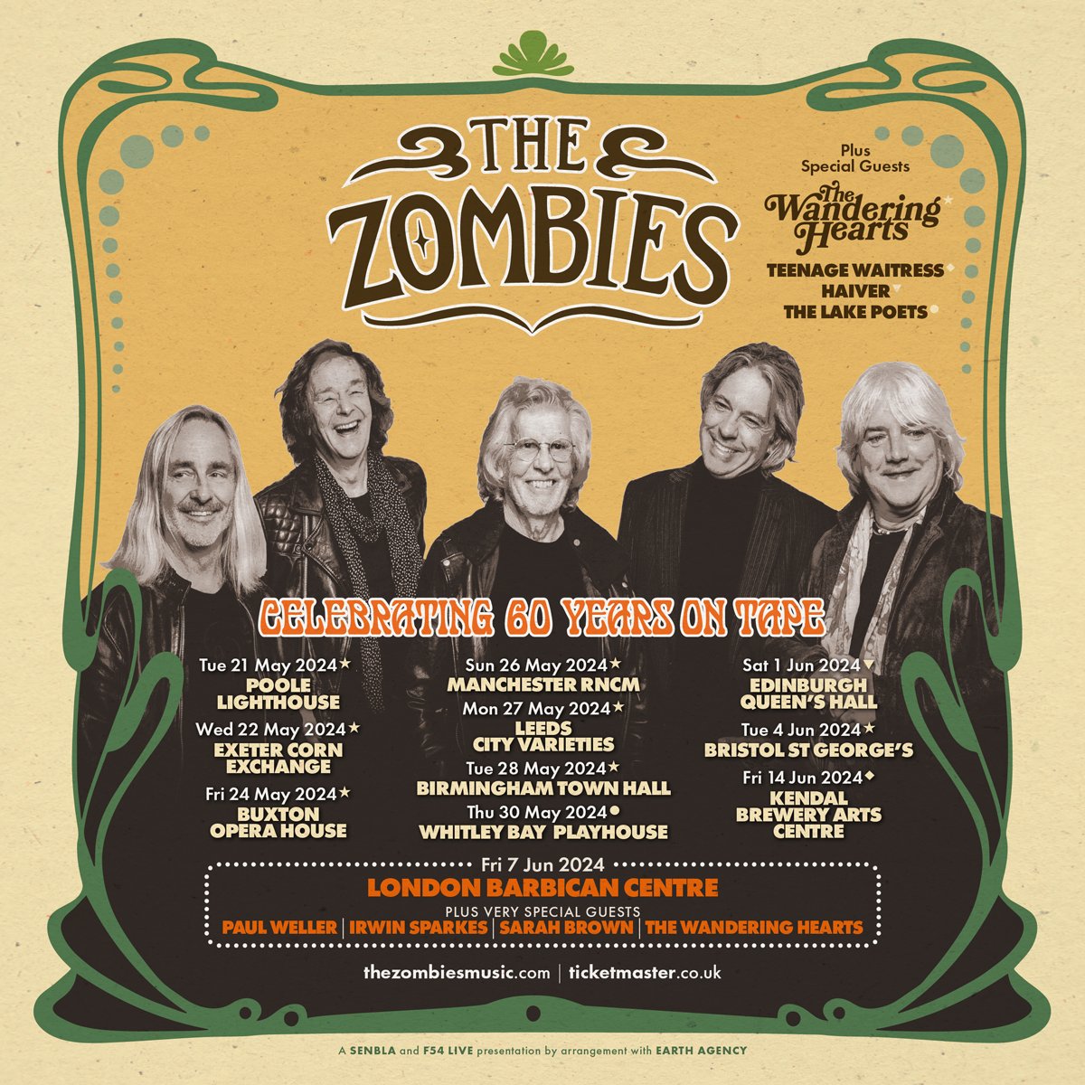 We are thrilled to announce our Special Guests for the upcoming UK Tour! The Wandering Hearts, HAIVER, Teenage Waitress and The Lake Poets will be joining us this May & June to rock it! More information at thezombiesmusic.com/tour!