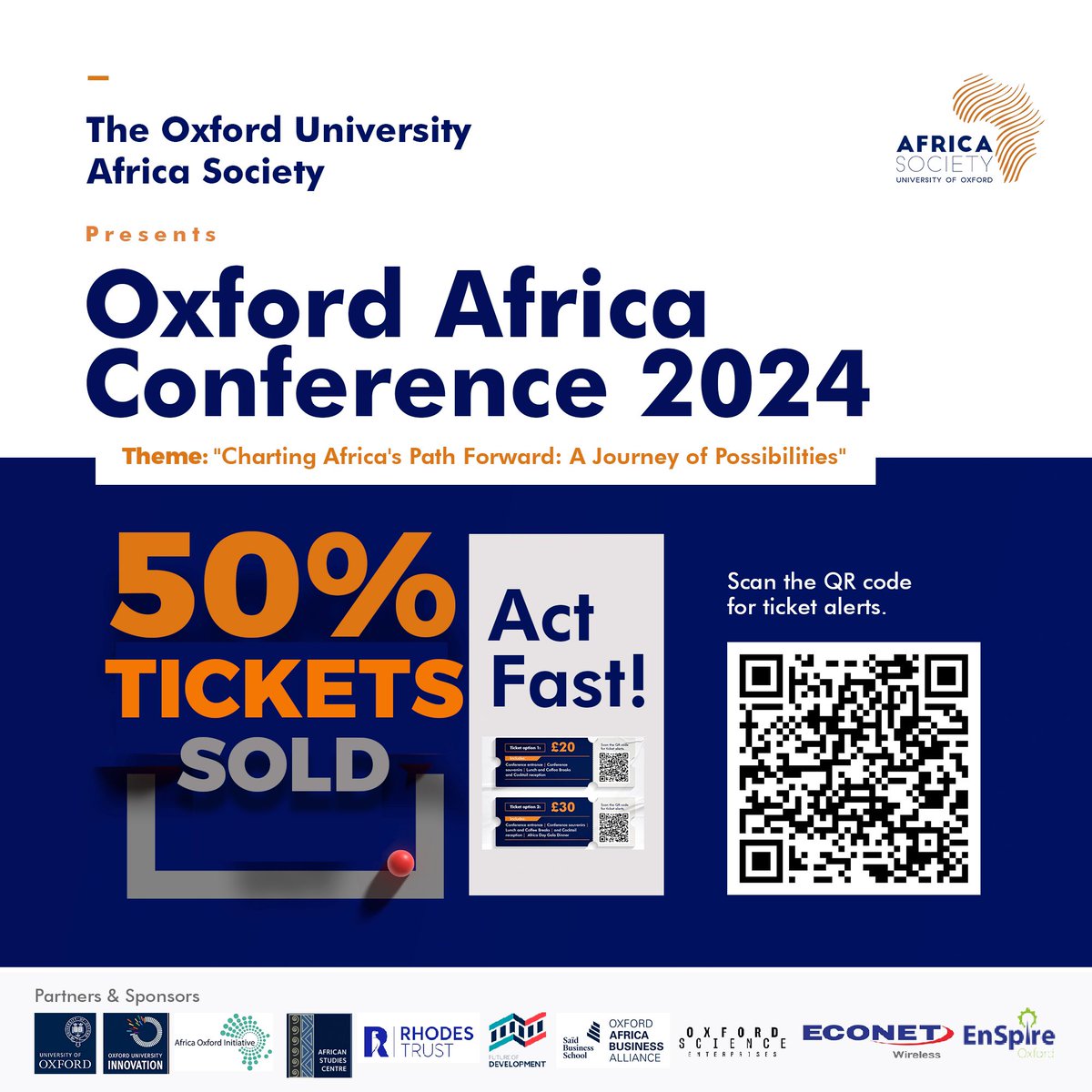 🎉 Don't miss out! 50% of tickets for Oxford Africa Conference 2024 have been sold! Secure your spot now and be part of shaping Africa's future.  👉 Act Now: oxforduniversityafricasociety.com/oxford-africa-… #OxfordAfricaConference2024 #ISF2024 🎟️