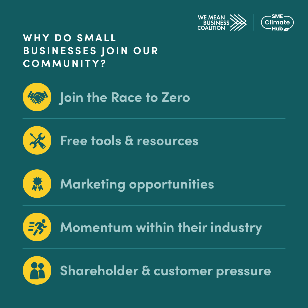 There are plenty of reasons why SMEs join our community, from wanting to cut emissions to staying competitive within their industry. Join thousands of small businesses taking climate action by making the SME Climate Commitment today: bit.ly/4aOg1Rh