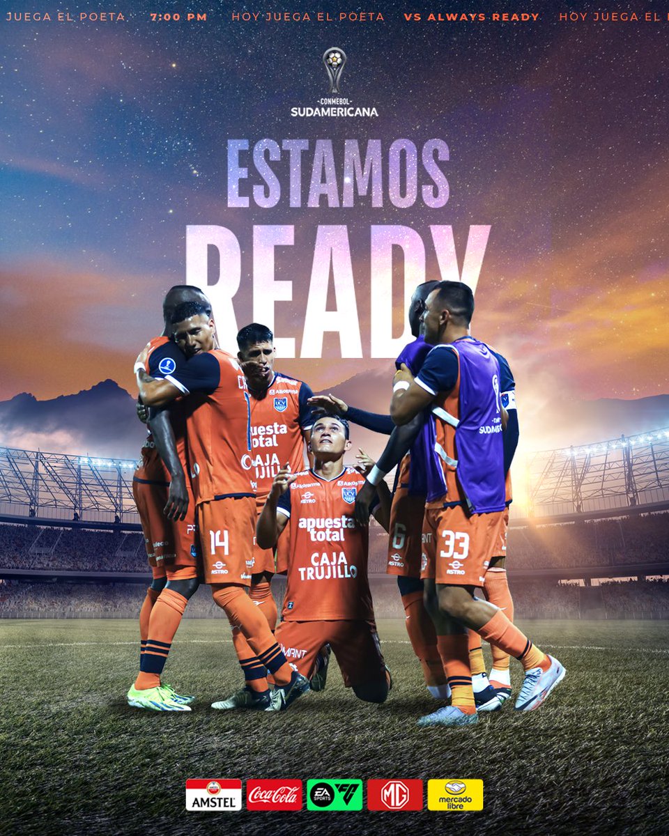 Estamos ready 🔥 🆚 #ClubAlwaysReady ⌚️8:00 pm 🏟️ Municipal del Alto - Villa Ingenio 🏆 CONMEBOL Sudamericana #FuerzaVallejo #VallejoEsTrujillo