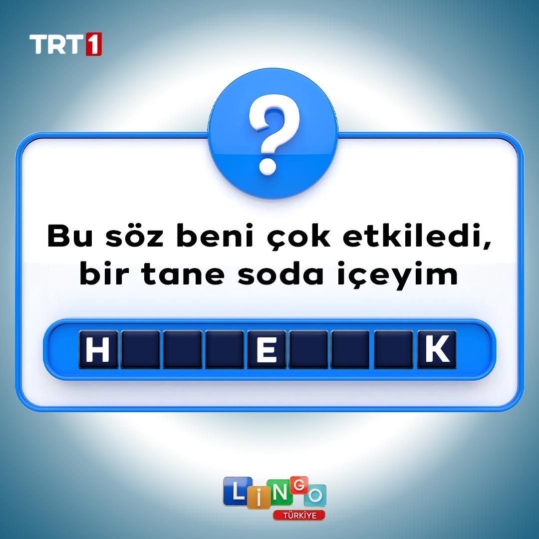 Sizce cevap nedir? ✨

#LingoTürkiye hafta içi her gün 17.45’te @trt1’de 📺