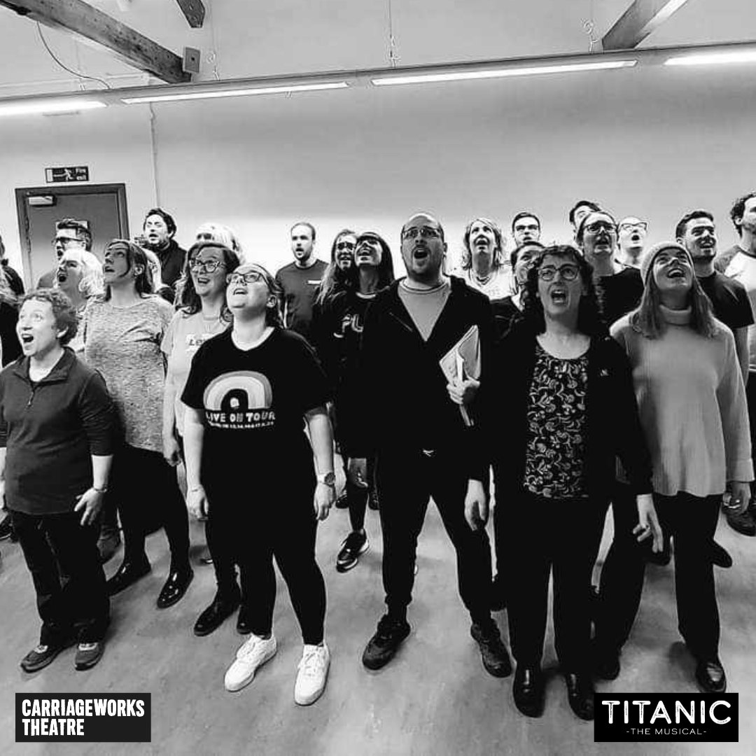 First Look! 👀🚢 Check out these exciting rehearsal shots from the fantastic cast of Titanic the Musical 🌊 Experience the story of the unsinkable ship at the Carriageworks Theatre from Wed 15 - Sat 18 May. 🎫 bit.ly/3vzqHEH @Leedsgands #Titanic #Leeds #Theatre