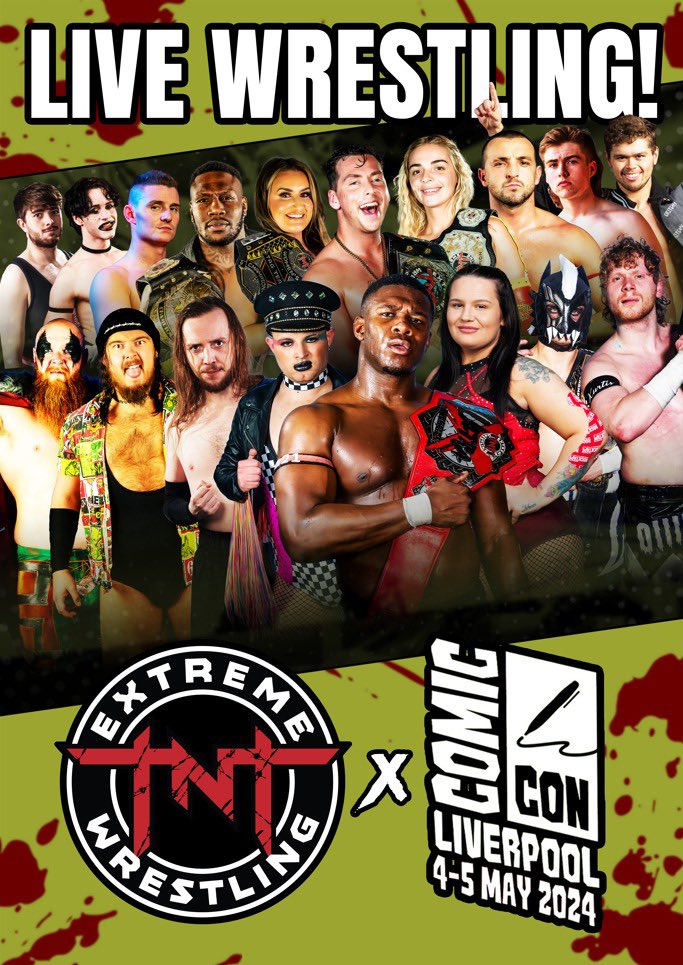 💥 COMIC CON LIVERPOOL 💥 The stars of TNT Extreme Wrestling invade @comconliverpool on May 4th and 5th - get your passes to the convention, meet the stars of TV and film, then come see an awesome show with us! 🎟️ GET YOUR TICKETS HERE 🎟️ ticketquarter.co.uk/Online/default…