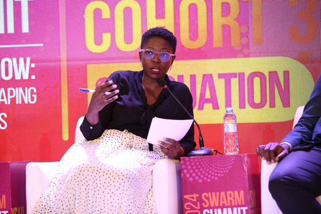 “It's emphasized that innovation hubs aim to provide entrepreneurs with the environment & resources necessary to grow & transition out of the hub, while startups should focus on market impact,' Innovation strategist & co-founder, Arch Africa-Olga Kiconco #swarm24