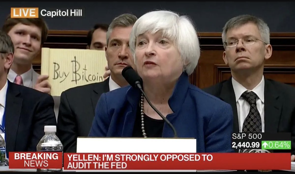 This image is legendary and people always focus on the #Bitcoin sign but the quote at the bottom is equally important Anyone can audit Bitcoin's code, but an audit of the FED or the Pentagon will never be allowed