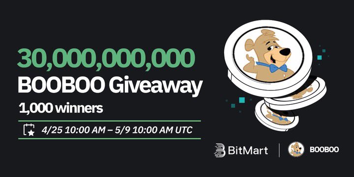 🌟 #BitMart X #BOOBOO #Airdrop 🌟 1⃣Follow @BitMartExchange & @BitMartResearch & @booboobeartoken & @BitMart_India 2⃣Join t.me/BitMartExchange & t.me/booboobeartoken & t.me/BitMartExchang… 3⃣RT & Tag 3 frds & Like 4⃣Fill in forms.gle/DCHtBDd9EMHVh5… 🎁 1,000 winners /…