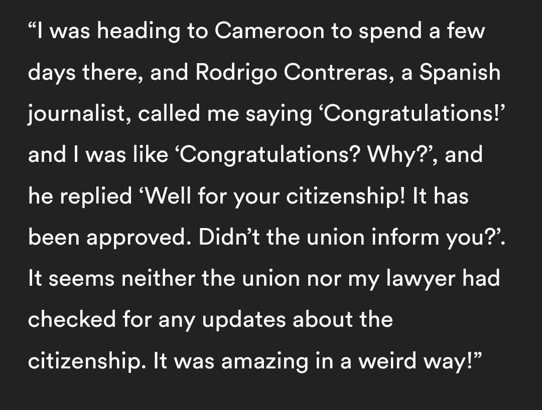 En esta entrevista para <a href="/RugbyPass/">RugbyPass</a> con <a href="/francisaac87/">Francisco Isaac</a> el ‘león’ <a href="/Thierryfuteu/">Thierry futeu</a> cuenta cómo se enteró de que le habían otorgado la nacionalidad española. ENORME TITI!

Entrevista 👉 rugbypass.com/plus/thierry-f…

Noticia en <a href="/relevo/">Relevo</a> 👉 relevo.com/rugby/titi-fut…