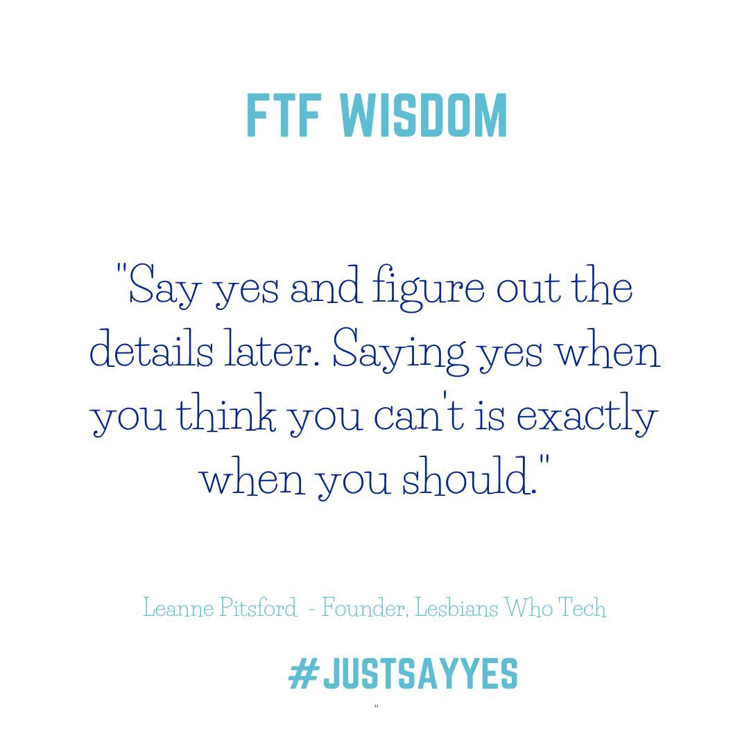 Say yes ✅  and figure the rest out later! 

It's not a strategy for the faint-hearted but it has worked for many bold founders! 

#JustSayYes #FemaleFounders #FemaleFounderWisdom