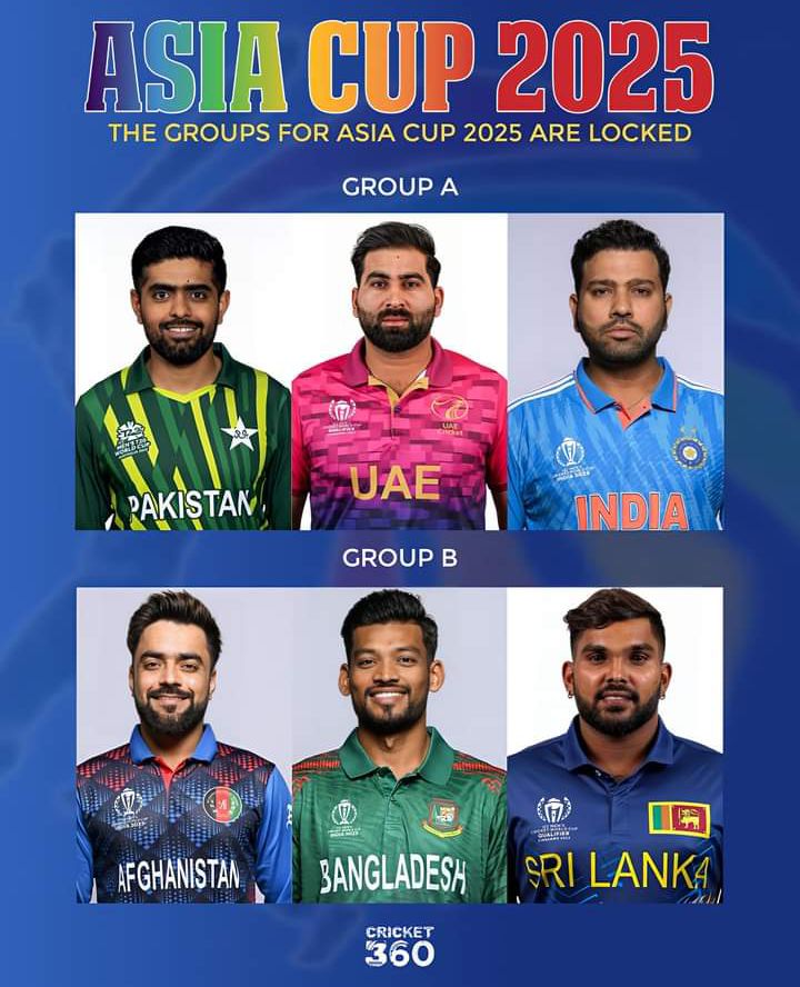 Asia Cup 2025 set to be played in T20 format; UAE and Oman to host 6-Team tournament.
The groups for Asia Cup 2025 are locked 🔒
#AsiaCup #UAECricket #PakistanCricket #India #Cricket