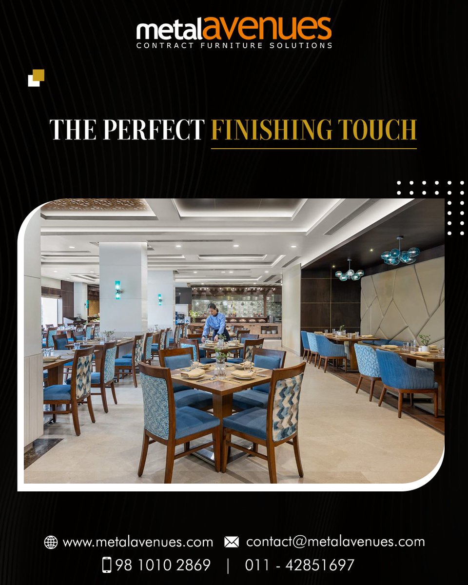 Step into timeless luxury at Vivanta by Taj, Jamshedpur. ✨ We curated the perfect banquet and restaurant ambiance and elevated every upcoming occasion at Vivanta by Taj. 🪑 #metalavenues #vivantabytaj #hotelfurniture #cafechairs #resortfurniture #restaurantfurniture
