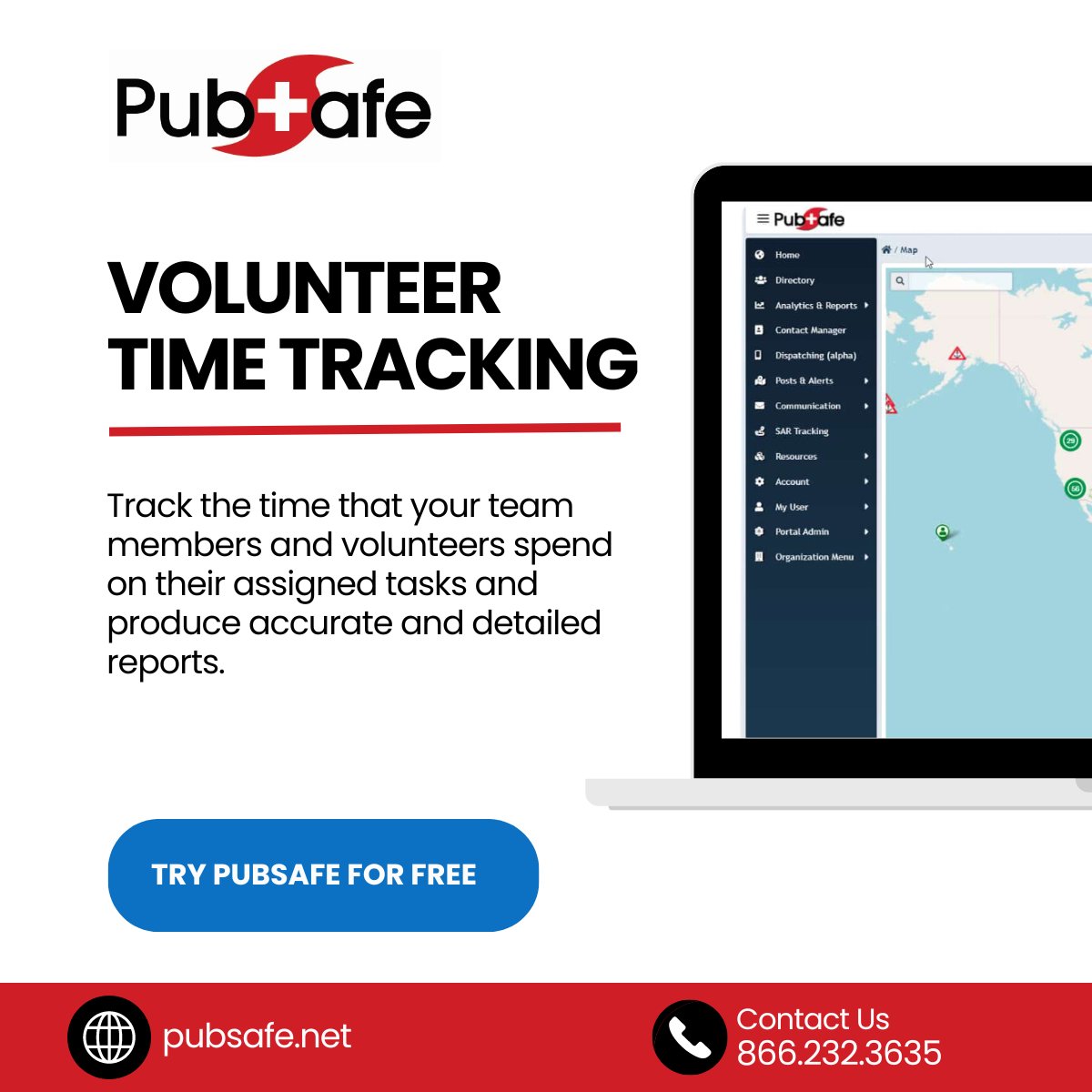 ⏱️Easily track the time your team members and volunteers spend on their assigned tasks and generate accurate, detailed reports. 📊 Stay organized and ensure every minute counts towards your mission! ow.ly/WsWa50Rbbh9

#TimeTracking #Productivity #PubSafe #EfficiencyBoost