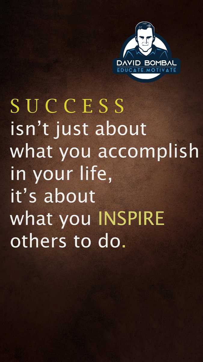 Success isn't just about what you accomplish in your life, it's about what you inspire others to do.

#DailyMotivation #inspiration #motivation #bestadvice #lifelessons #changeyourmindset