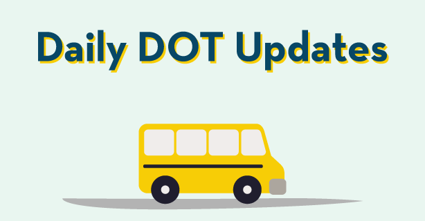 DOT Updates for Thursday, April 25 Impacted routes will be updated continually at bit.ly/DailyDOTUpdates If your student's bus is listed and you self-transport or utilize ride-share options, you will be reimbursed.