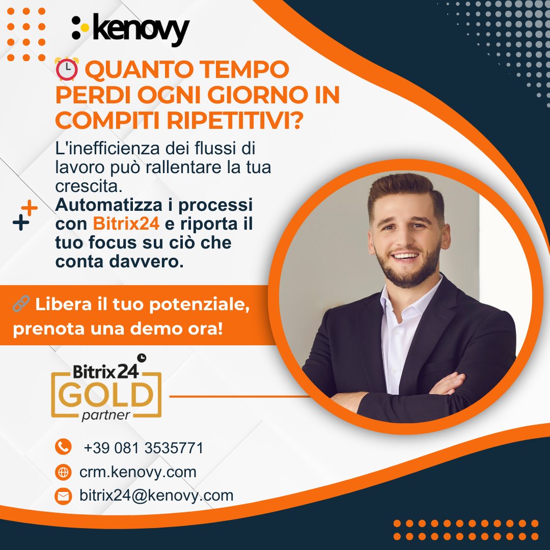 Automatizza i processi con #Bitrix24 e riporta il tuo focus su ciò che conta davvero. 🔗 Libera il tuo potenziale, prenota una demo ora! 📷 crm.kenovy.com #Automazione #Produttività @Bitrix24it