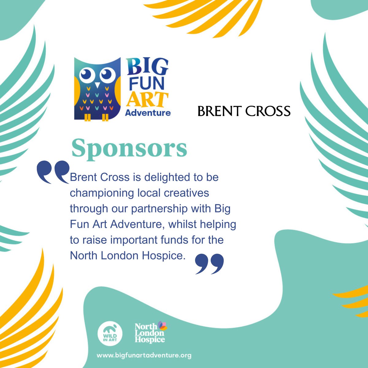 We're so happy to have the iconic @brentcross_sc join us as a  sponsor for Big Fun Art Adventure coming to North London this summer!

#BigFunArt #Owlbertsadventure #Wildinart