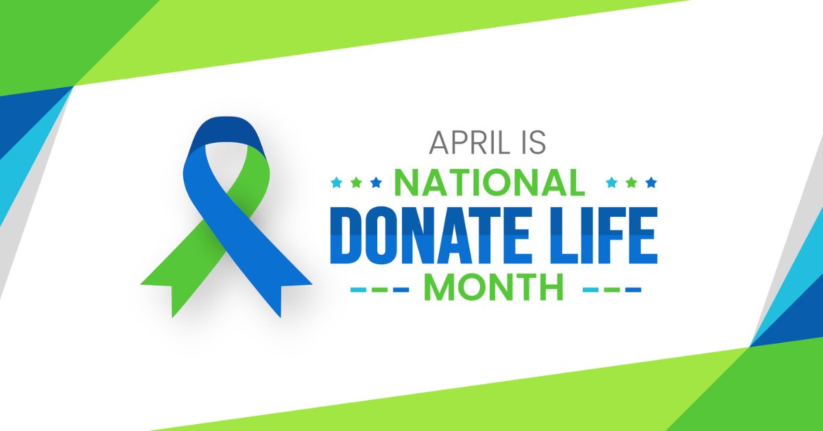 Every donor has a story, every recipient a second chance. Let's celebrate National Donate Life Month by spreading awareness and hope. 💚 #DonateLife #OrganDonation #GiftOfLife