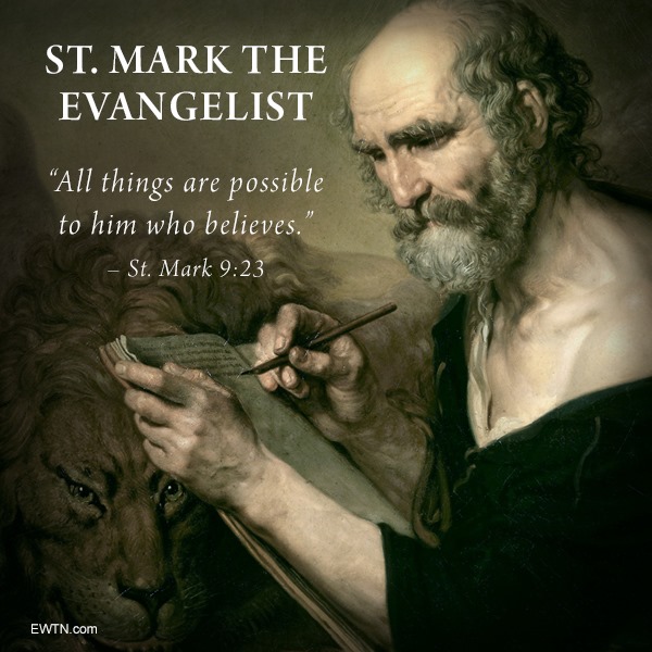 April 25 is the feast day of St. Mark the Evangelist, who wrote the Gospel in Greek for the Gentile converts to Christianity. Today we give honor to this great saint, who often is depicted as a winged lion - catholicnewsagency.com/saint/st-mark-…