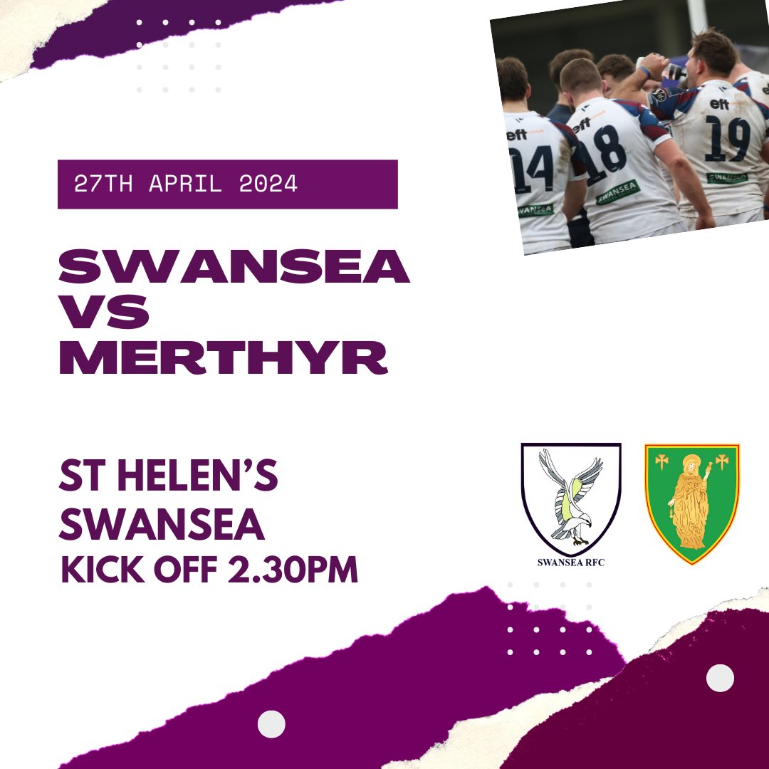 Our final game at St Helen’s and our final one with @RFCMerthyr… See you at St Helen’s on Saturday! 📍St Helen’s ⏰KO 2.30pm ↘️ swansearfc.co.uk Fancy hospitality? Contact our office or email Michelle.morgan@ospreysrugby.com!