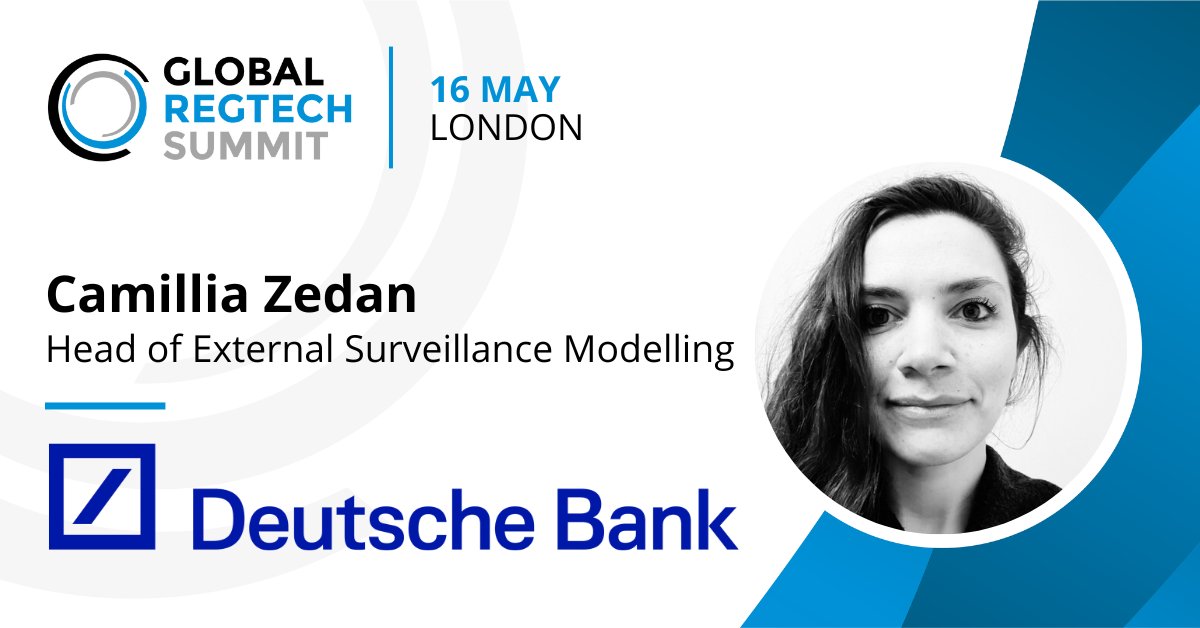 📢 Our latest speaker taking the stage at the Global RegTech Summit – Camillia Zedan, Head of External Surveillance Modelling at Deutsche Bank 📢 Register to take part in the worlds leading #RegTech event: GlobalRegTechSummit.com #GRTS24 #Compliance