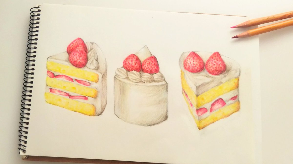 色鉛筆で描いたショートケーキです✏️

#色鉛筆
#色鉛筆画
#食べ物イラスト
#アナログ画