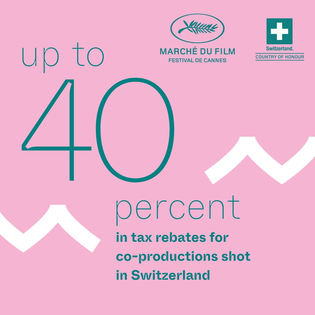 Marché du Film (@mdf_cannes) on Twitter photo Producers collaborating with Swiss counterparts can benefit from substantial rebates of up to 40% of their investment costs. 🌍🇨🇭🎥 Learn more about our #MDF24 Country of Honour! 👉 i.mtr.cool/uogiaryyqs
<a href="/SWISS_FILMS/">SWISS FILMS</a> <a href="/SRGSSR/">SRG SSR</a> <a href="/BAK_OFC_UFC/">BAK – OFC – UFC</a> Producers collaborating with Swiss counterparts can benefit from substantial rebates of up to 40% of their investment costs. 🌍🇨🇭🎥 Learn more about our #MDF24 Country of Honour! 👉 i.mtr.cool/uogiaryyqs
<a href="/SWISS_FILMS/">SWISS FILMS</a> <a href="/SRGSSR/">SRG SSR</a> <a href="/BAK_OFC_UFC/">BAK – OFC – UFC</a>