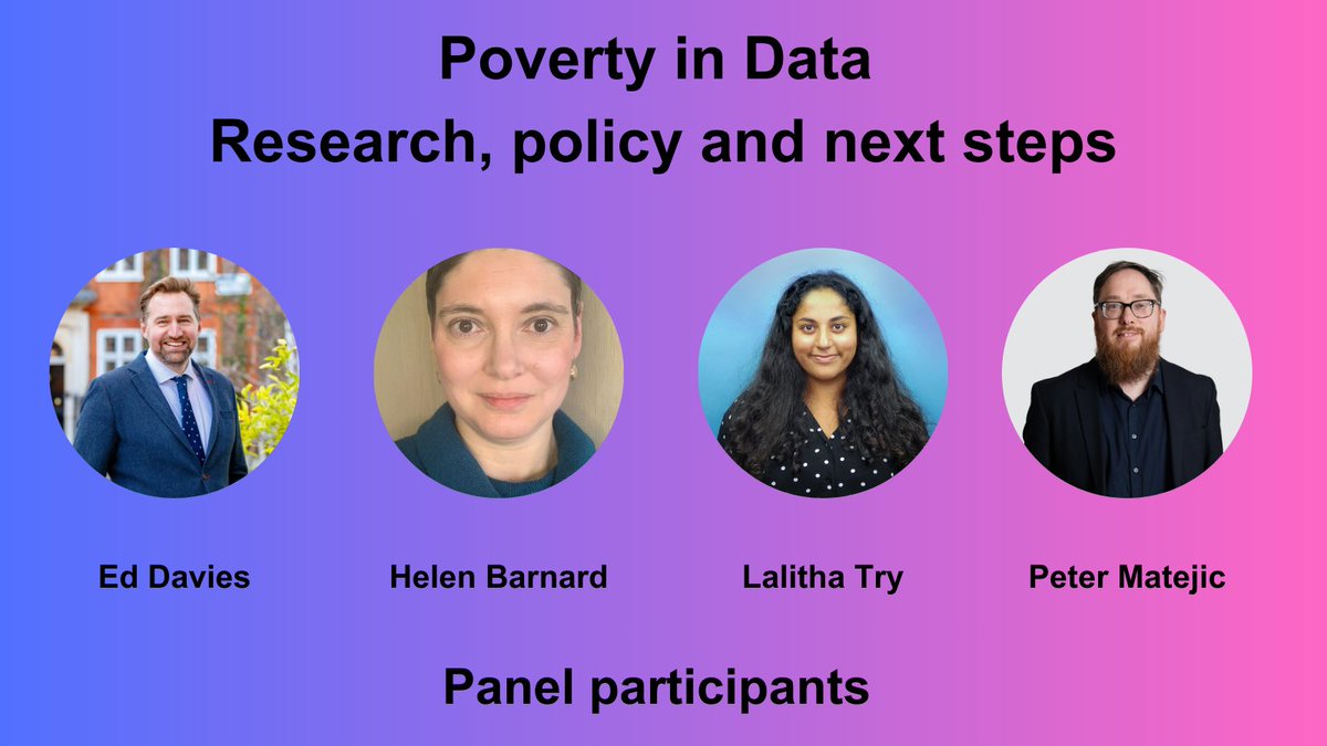 Thanks so much to our brilliant panel (@helen_barnard - @statsPeter - @resfoundation - @csjthinktank ) and to Debbie for hosting (@gerontologyUK) and thanks to everyone who joined us! The slides and the recording will be available shortly on our website! #UKDSPovertyInData