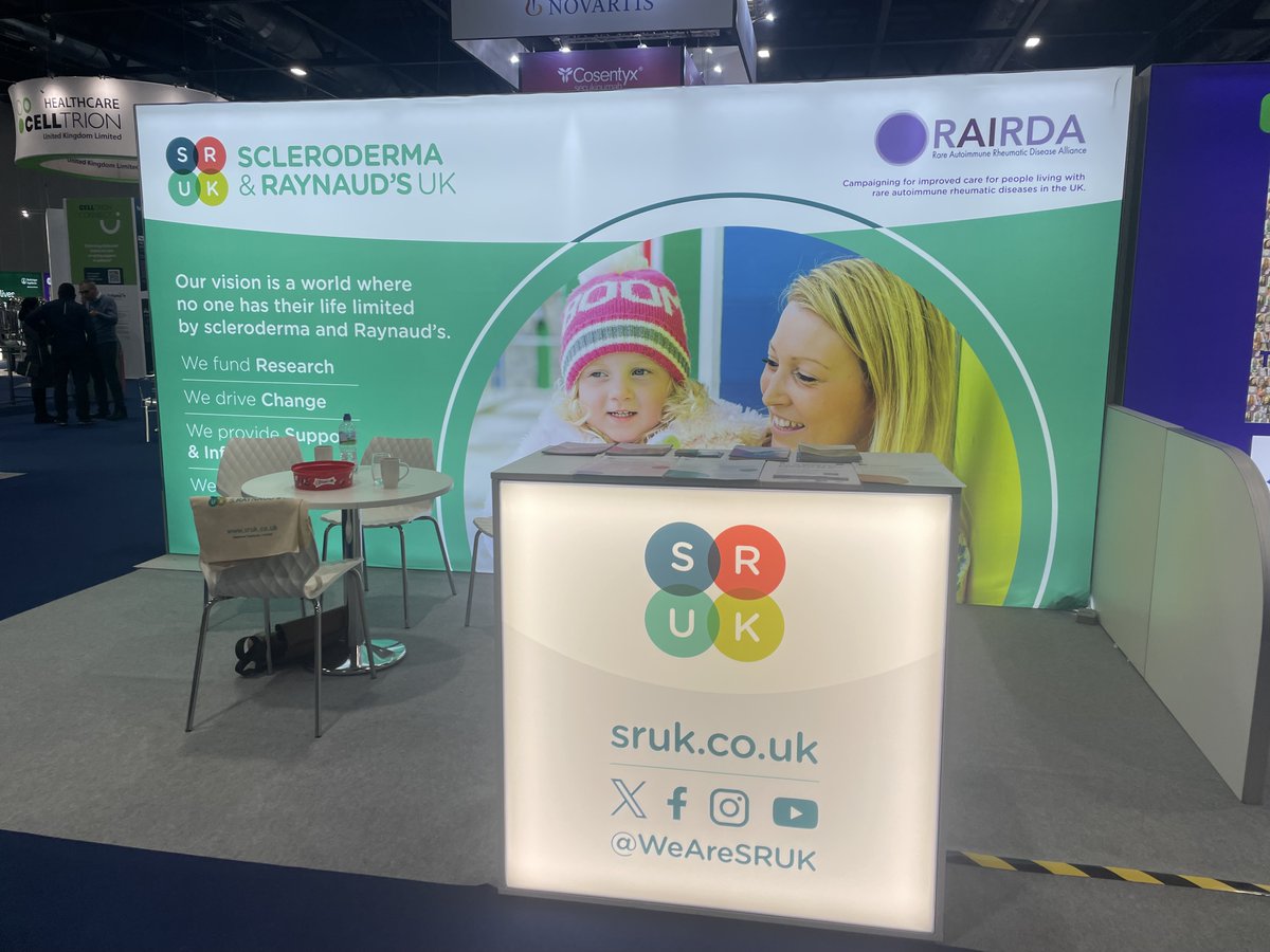 Here's a 'hello' from some of the other charities at The British Society for Rheumatology Conference @RheumatologyUK #BSR24 The interest in their work from the delegates here is really wonderful. @WeAreSRUK @VersusArthritis @LUPUSUK @NRAS_UK @NASSexercise @vascuk @CCAA_org