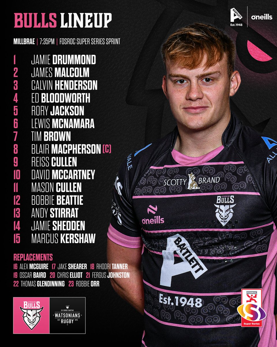 TEAM NEWS | 🗞️ Here’s how the Ayrshire Bulls lineup for Round 2 of the FOSROC Super Series Sprint as we take on Watsonians at Millbrae tomorrow night! 💪 🎟️ Get your tickets and pre-order your food for our BBQ to secure it for tomorrow night here: 👇 loom.ly/ty-e5gg
