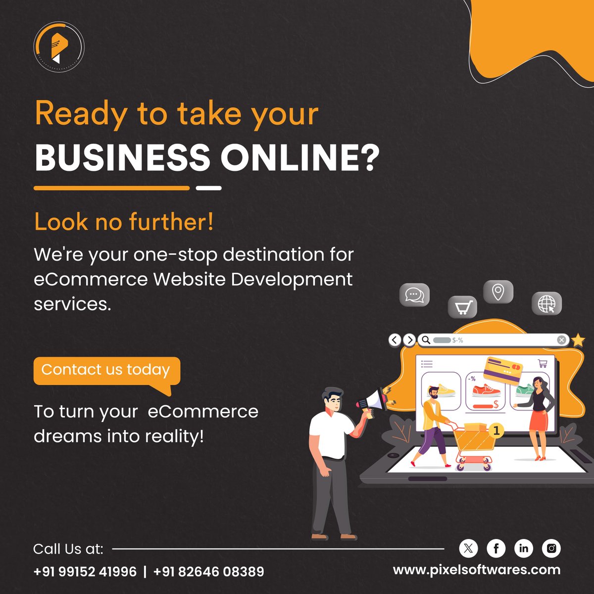 Looking to take your business online? Our #eCommerce #Website #Development services are the ultimate solution, whether you're starting from scratch or revamping your existing platform. Contact us today to turn your eCommerce dreams into reality.

#webdesign #webdesignservices