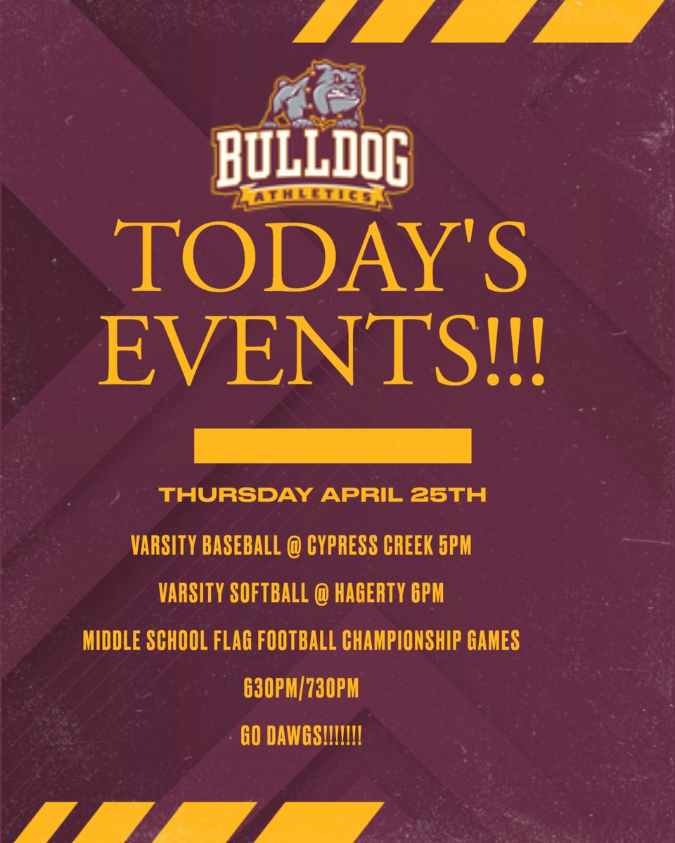 Today's events for your Bulldogs!!!