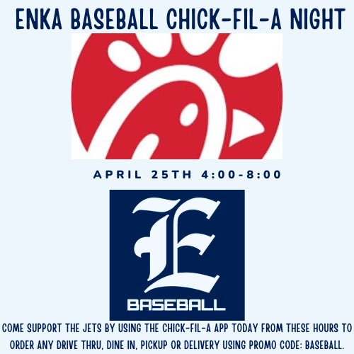 Support the Jets tonight from 4:00-8:00. 

Promo code: baseball 

#ProudToBeAJet ✈️