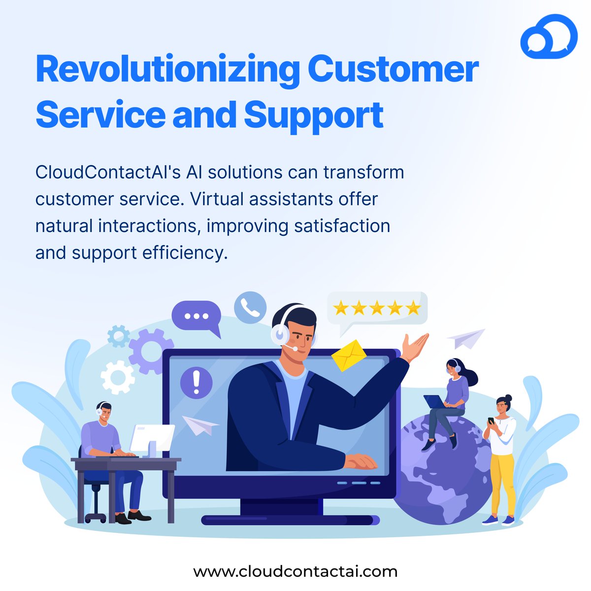 Explore our revolutionary customer #Service. From #AI-powered #Chatbots to personalized interactions, we're redefining customer #Experiences!

Read more👉bit.ly/426khII

#GenAI #VirtualAssistants #Customer #Support #Solutions #Revolution #Engagement #CloudContactAI