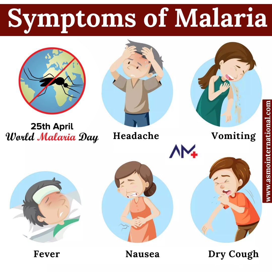 Symptoms of Malaria 
.
bit.ly/3nHERKo
.
#worldmalariaday #malaria #endmalaria #mosquito #malariamustdie #mosquitoes #defeatmalaria #mosquitobites #mosquitorepellent #health #malariamortality #asmointernational #asmohealth #asmomedicines #asmocare #asmoresearch #asmo