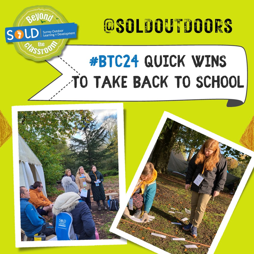 Quick wins to take back to school. #BTC24 Today's conference was full of fantastic quick wins to bring back to our school. Let's us know one! #soldoutdoors #surreyoutdoorlearninganddevelopment #highashurst